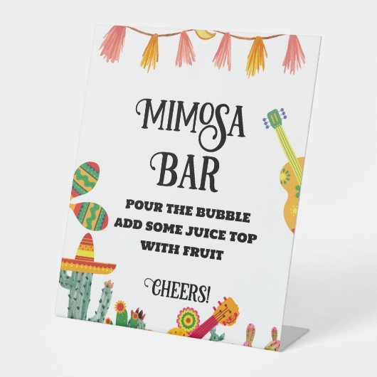 Final Fiesta Bachelorette Mimosa Bar Table Sign Sockelschild (Vorderseite)
