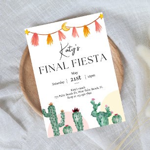 Final Fiesta Bridal/Junggeselinnen-Abschied Einlad Einladung