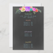 Final Fiesta Itinerary Bachelorette Party Einladung (Rückseite)