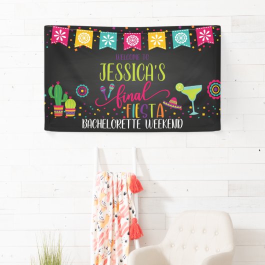 Final Fiesta Junggeselinnen-Abschied Banner - Blk (Insitu)
