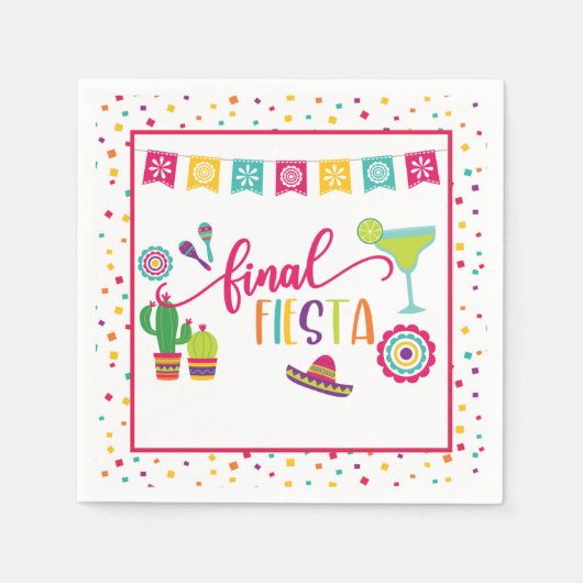 Final Fiesta Junggeselinnen-Abschied Napkin - WH Serviette (Vorderseite)