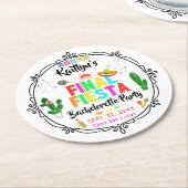 Final Fiesta Mexicana Bachelorette Party Runder Pappuntersetzer (Angewinkelt)
