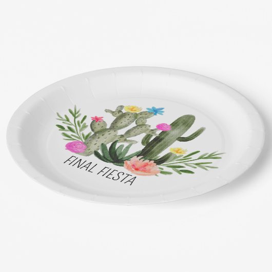 Final Fiesta Party Paper Plates Pappteller (Schrägansicht)