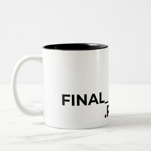 Final Final V2 PDF Funny Graphic Designer Mug Zweifarbige Tasse (Links)