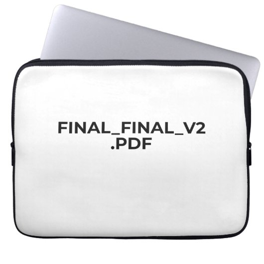FINAL_FINAL_V2.PDF Funny Minimalist Laptop Sleeve (Vorderseite)