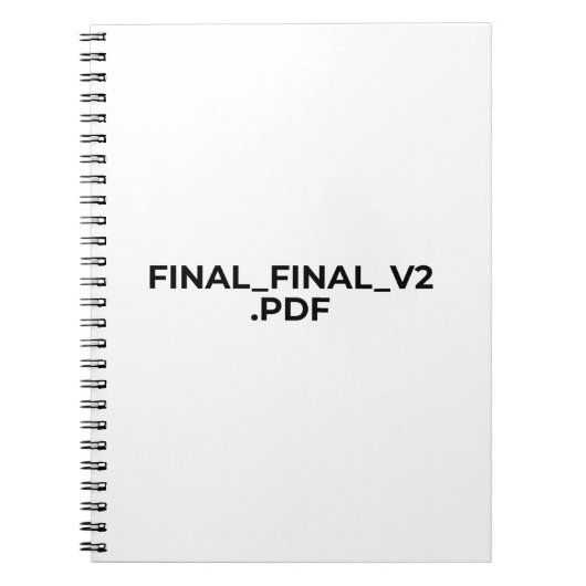 FINAL_FINAL_V2.PDF Minimalistisches Designer-Notiz Notizblock (Vorderseite)