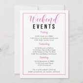 Final Flamingle Bachelorette Wochenende Itinerary Einladung (Rückseite)