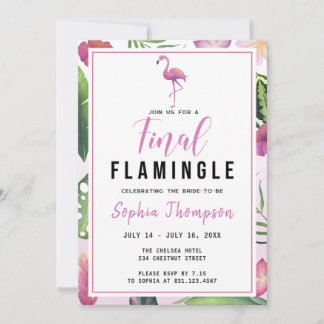 Final Flamingle Bachelorette Wochenende Itinerary Einladung