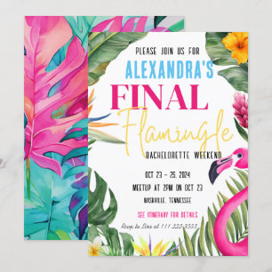 Final Flamingle Junggeselinnen-Abschied Weekend Einladung