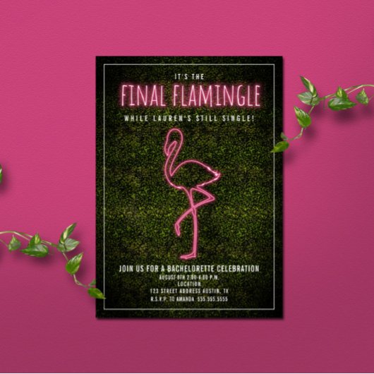 Final Flamingle Junggeselinnen-Abschied Weekend Einladung