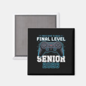 Final Level Senior 2026 Press Start Gamer Style Magnet (Vorderseite/Rückseite)