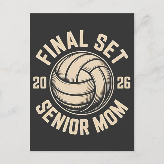 Final Set Senior Mama 2026 Abschluss Volleyball Einladungspostkarte (Vorderseite)
