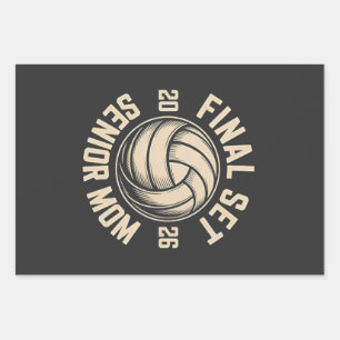 Final Set Senior Mama 2026 Abschluss Volleyball Geschenkpapier Set