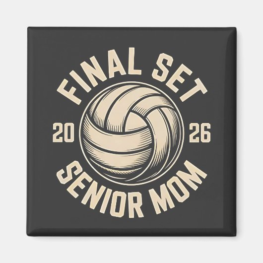 Final Set Senior Mama 2026 Abschluss Volleyball Magnet (Vorne)