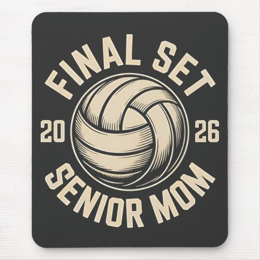 Final Set Senior Mama 2026 Abschluss Volleyball Mousepad (Vorne)