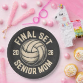 Final Set Senior Mama 2026 Abschluss Volleyball Pappteller (Party)