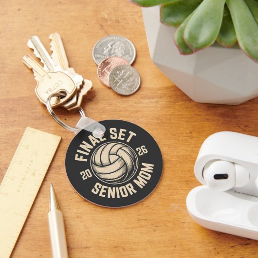 Final Set Senior Mama 2026 Abschluss Volleyball Schlüsselanhänger (Schreibtisch)