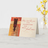 Final Vows Nun Gratulationen an Red Candle Karte (Gelbe Blume)