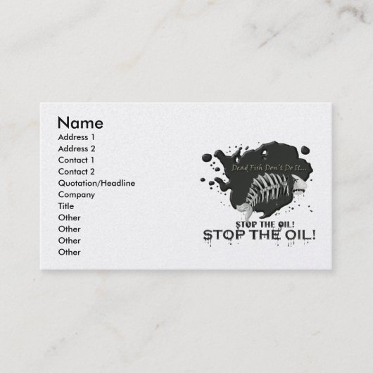 FINALFISHY2, Name, Adresse 1, Adresse 2, Kontakt.. Visitenkarte (Vorderseite)