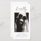 Finally | Black and White Bookmark Photo Wedding Save The Date (Vorne/Hinten)