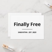 Finally Free Funny Retirement Karte (Vorderseite/Rückseite Beispiel)