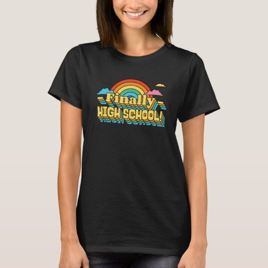 FINALLY HIGH SCHOOL STUDENT RETRO GROOVY T-Shirt (Vorderseite)