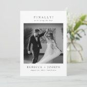Finally Old Money Wedding Photo Save The Date (Stehend Vorderseite)