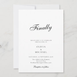 Finally Script Minimalist Wedding Invitation Einladung