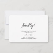 Finally Script Minimalist Wedding Save the Date (Vorderseite)