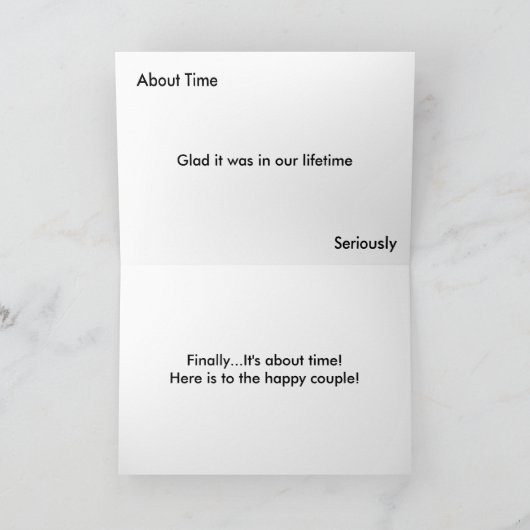 Finally Wedding Pärchen Funny Greeting Card Karte (Innenseite)