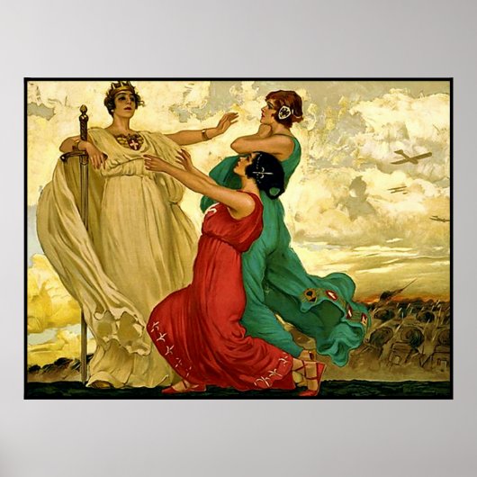 Finalmente! Vintage italienische WW1. Poster (Vorne)