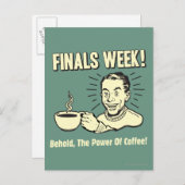 Finals Week: Power Kaffee hören Postkarte (Vorne/Hinten)