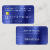 Finance Accounting Blue Imitats Metallic Credit Ca Visitenkarte (Vorne/Hinten)