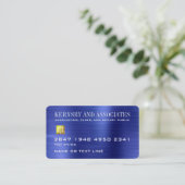 Finance Accounting Blue Imitats Metallic Credit Ca Visitenkarte (Stehend Vorderseite)