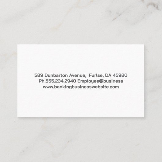 Finance Banking | Blauer Marmor Visitenkarte (Rückseite)
