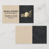 Finance Bar Graph | Marmor | Leder Visitenkarte (Vorne/Hinten)