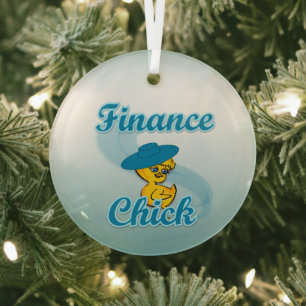 Finance Chick #3 Ornament Aus Glas