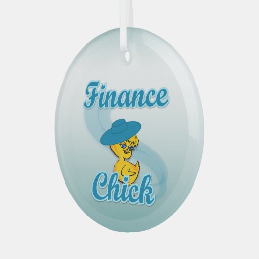 Finance Chick #3 Ornament Aus Glas (Vorderseite links)