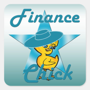 Finance Chick #7 Quadratischer Aufkleber