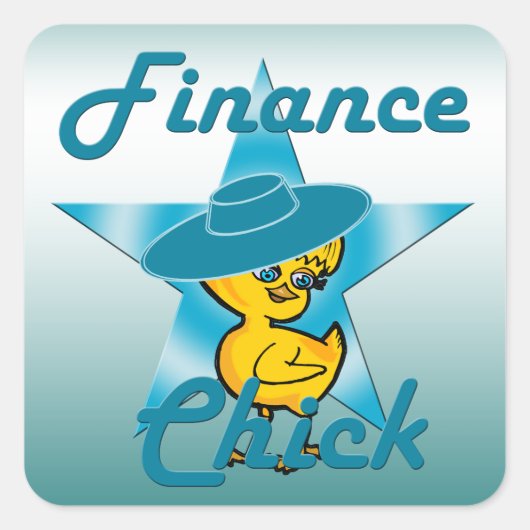 Finance Chick #7 Quadratischer Aufkleber (Vorderseite)