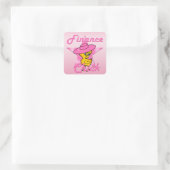 Finance Chick #8 Quadratischer Aufkleber (Tasche)