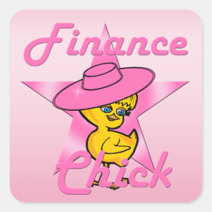 Finance Chick #8 Quadratischer Aufkleber