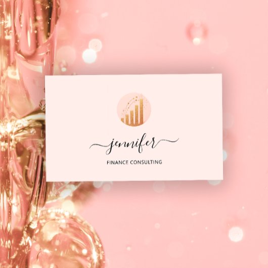 Finance Consulting Broker Accountant Coins Rose Visitenkarte
