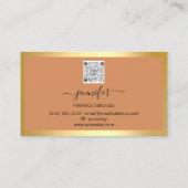Finance Consulting Broker Gold Frame Logo QR Code Visitenkarte (Rückseite)