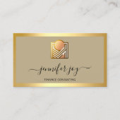 Finance Consulting Broker Gold GreenLogo QR Visitenkarte (Vorderseite)