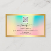 Finance Consulting Broker Gold Holographic QR Logo Visitenkarte (Rückseite)