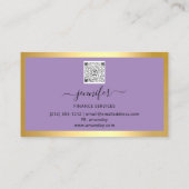 Finance Consulting Broker Gold Lila Logo QR Visitenkarte (Rückseite)