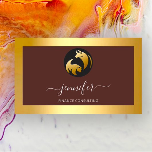 Finance Consulting Broker Stock Bufalo Bear Gold Visitenkarte