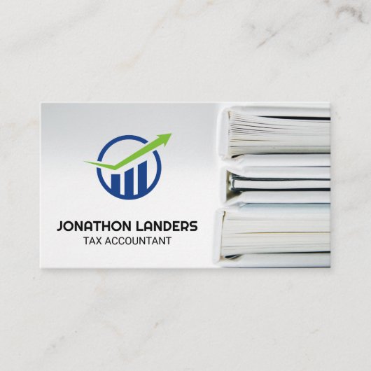 Finance Logo | Accountant Record Keeping Books Visitenkarte (Vorderseite)