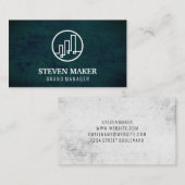Finance Logo Grunge Blue Green Visitenkarte (Vorne/Hinten)